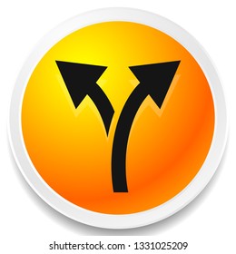 Icon with 2 way arrow. Branch, diversion icon