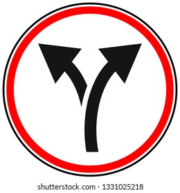 Icon with 2 way arrow. Branch, diversion icon