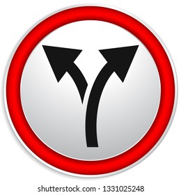 Icon with 2 way arrow. Branch, diversion icon