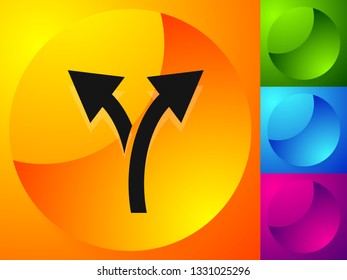 Icon with 2 way arrow. Branch, diversion icon