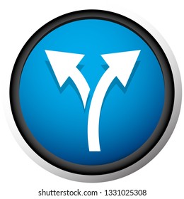 Icon with 2 way arrow. Branch, diversion icon