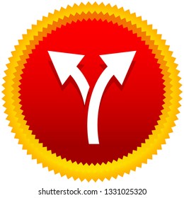 Icon with 2 way arrow. Branch, diversion icon