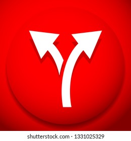 Icon with 2 way arrow. Branch, diversion icon