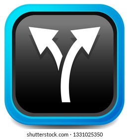 Icon with 2 way arrow. Branch, diversion icon