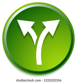 Icon with 2 way arrow. Branch, diversion icon