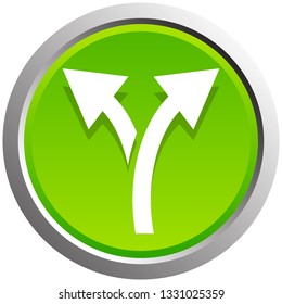 Icon with 2 way arrow. Branch, diversion icon