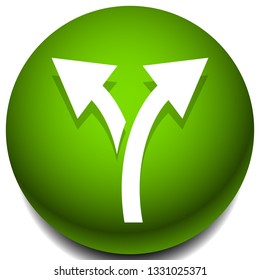 Icon with 2 way arrow. Branch, diversion icon