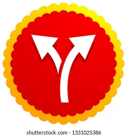 Icon with 2 way arrow. Branch, diversion icon