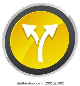 Icon with 2 way arrow. Branch, diversion icon