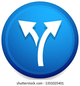 Icon with 2 way arrow. Branch, diversion icon