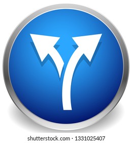Icon with 2 way arrow. Branch, diversion icon