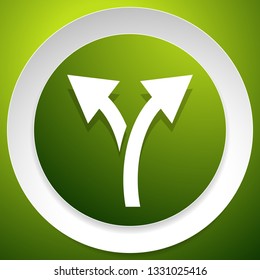 Icon with 2 way arrow. Branch, diversion icon