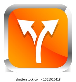 Icon with 2 way arrow. Branch, diversion icon
