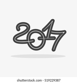 icon 2017 new year vector