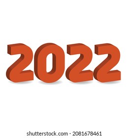 Icon of 2022 3d. Good for web, computers, applications, calendars, new year etc.