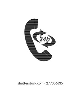 Icon 24 Hour Call Center  - vector icon