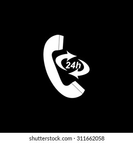 Icon 24 Hour Call Center  - vector icon