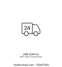 Icon 24 hour car shipping graphic design single icon vector