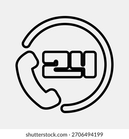 Icono de Asistencia de 24 horas. Black Friday Elementos de rebajas. Icono en estilo de línea.