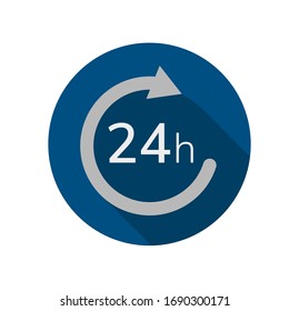  Icon, 24 hours button on a white background