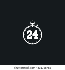Icon 24 hours Timer sign.