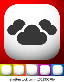 Icon with 3 clouds for vapor, weather, moisture themes