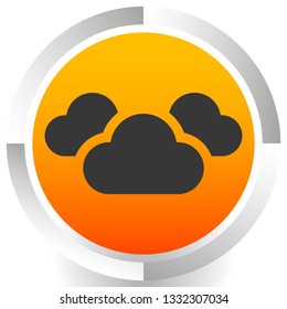 Icon with 3 clouds for vapor, weather, moisture themes