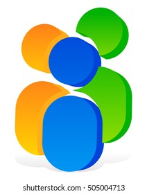 Icon with 3 human pictograms