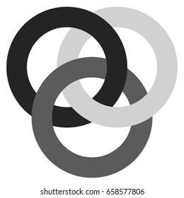 Icon With 3 Interlocking Circles. Rings