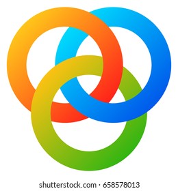 Icon With 3 Interlocking Circles. Rings