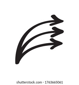 icon 3 right arrow, symbol of directions or information, flat design with isolated white background.