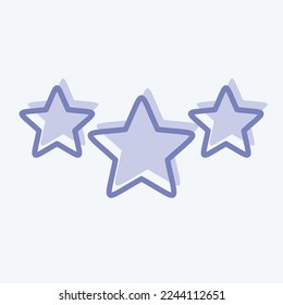 Icon 3 Stars. related to Stars symbol. two tone style. simple design editable. simple illustration. simple vector icons