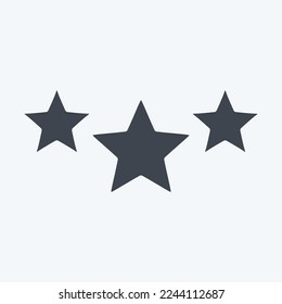 Icon 3 Stars. related to Stars symbol. glyph style. simple design editable. simple illustration. simple vector icons