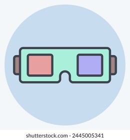 Icon 3D Glasses. related to Entertainment symbol. color mate style. simple design illustration