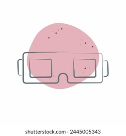 Icon 3D Glasses. related to Entertainment symbol. Color Spot Style. simple design illustration
