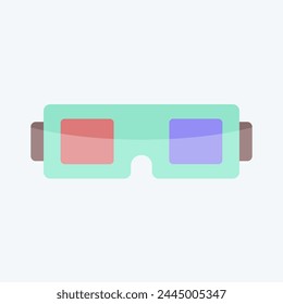 Icon 3D Glasses. related to Entertainment symbol. flat style. simple design illustration