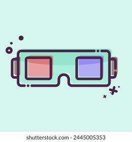 Icon 3D Glasses. related to Entertainment symbol. MBE style. simple design illustration