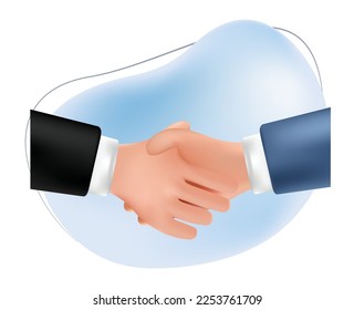 icon 3D Illustration of Businessmen shaking hands. 3d illustration people