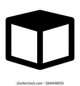 An icon of 3d modeling in editable filled style 