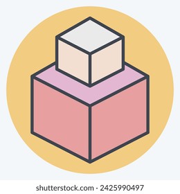 Icon 3D Modeling. related to Creative Concept symbol. color mate style. simple design editable. simple illustration
