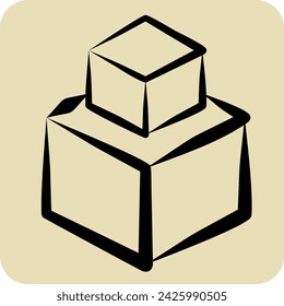 Icon 3D Modeling. related to Creative Concept symbol. hand drawn style. simple design editable. simple illustration