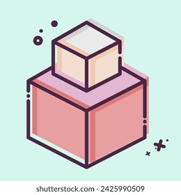 Icon 3D Modeling. related to Creative Concept symbol. MBE style. simple design editable. simple illustration
