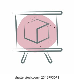 Icon 3D Presentation. related to 3D Visualization symbol. Color Spot Style. simple design editable. simple illustration