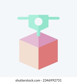 Icon 3D Printing. related to 3D Visualization symbol. flat style. simple design editable. simple illustration
