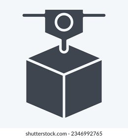 Icon 3D Printing. related to 3D Visualization symbol. glyph style. simple design editable. simple illustration