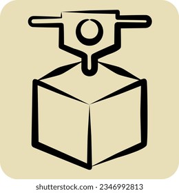 Icon 3D Printing. related to 3D Visualization symbol. hand drawn style. simple design editable. simple illustration