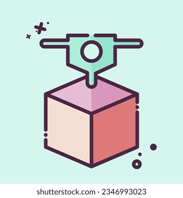 Icon 3D Printing. related to 3D Visualization symbol. MBE style. simple design editable. simple illustration