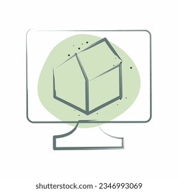 Icon 3D Rendering. related to 3D Visualization symbol. Color Spot Style. simple design editable. simple illustration