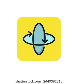 Icono de flechas giratorias 3D. Círculo, redondo, infografía. Concepto de dirección. Se puede utilizar para temas como internet, realidad aumentada, colaboración