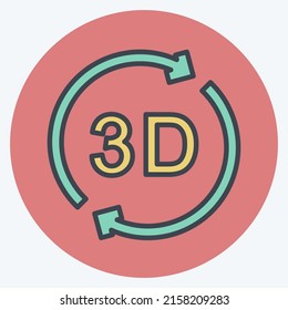 Icon 3D Rotation. suitable for Infographics symbol. color mate style. simple design editable. design template vector. simple symbol illustration
